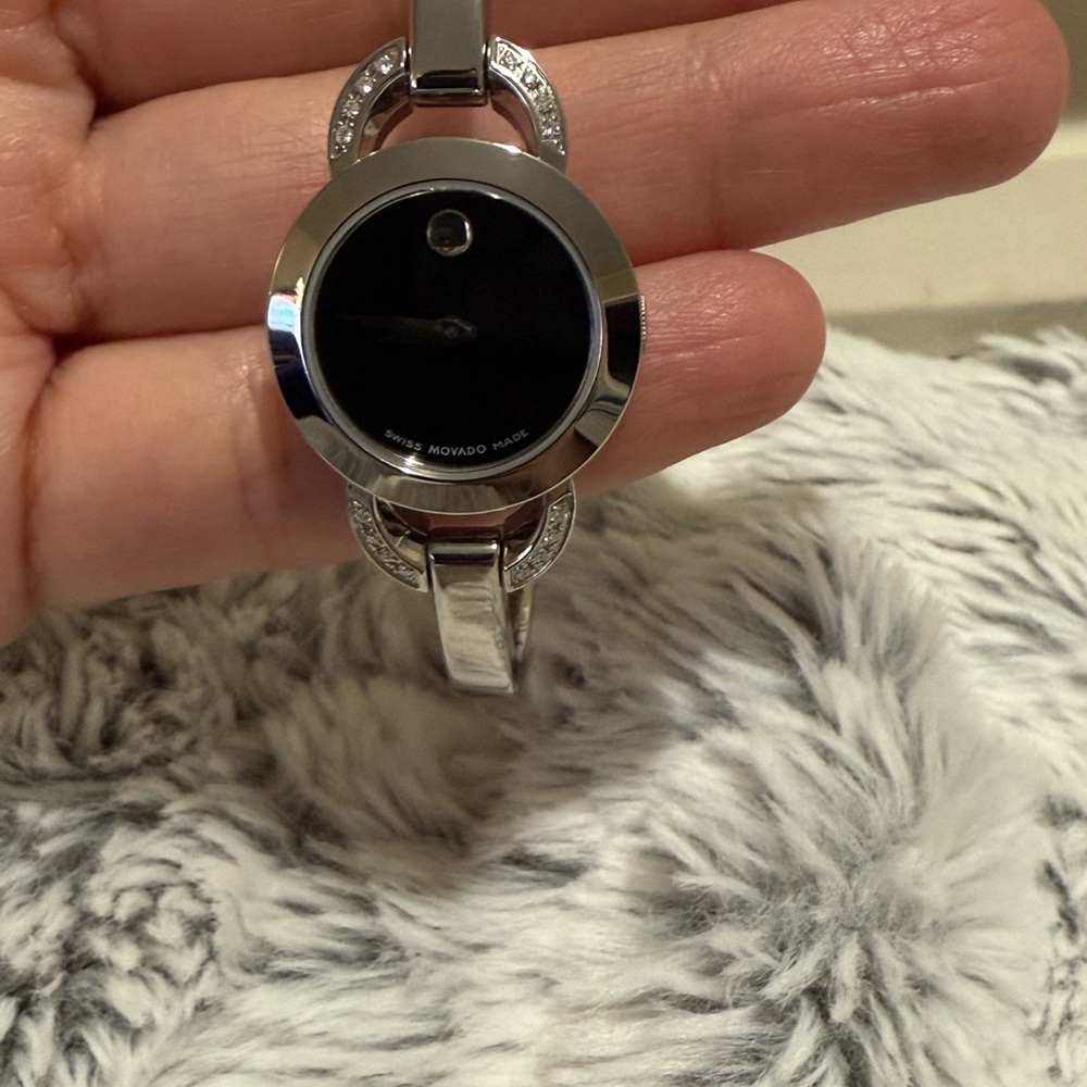 Movado Stainless Steel Women's Black Dial Bracelet Watch